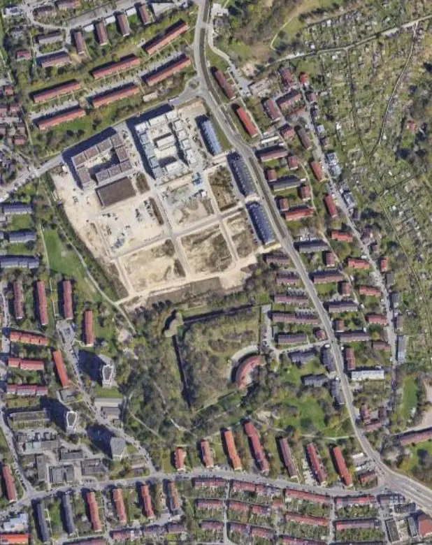 Satellitenbild des Standorts am Weinbergweg in Ulm-Eselsberg